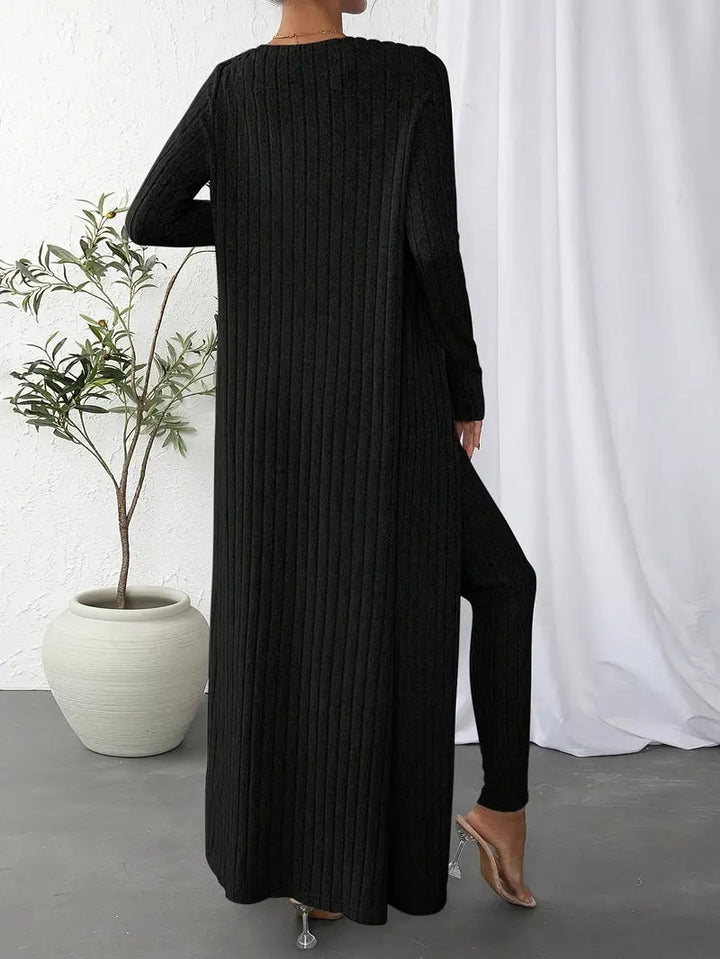 Selja Loungewear-set | Ribbad 3-delad outfit för kvinnor-Eva Jonsson