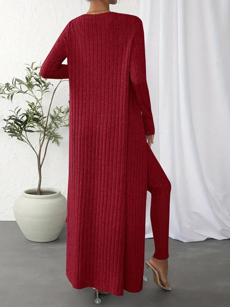 Selja Loungewear-set | Ribbad 3-delad outfit för kvinnor-Eva Jonsson