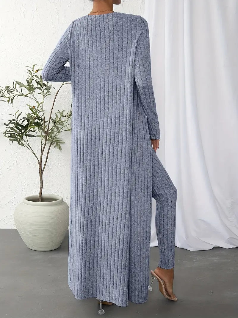 Selja Loungewear-set | Ribbad 3-delad outfit för kvinnor-Eva Jonsson