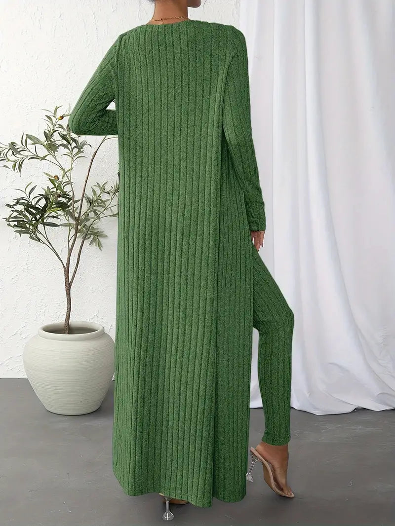 Selja Loungewear-set | Ribbad 3-delad outfit för kvinnor-Eva Jonsson