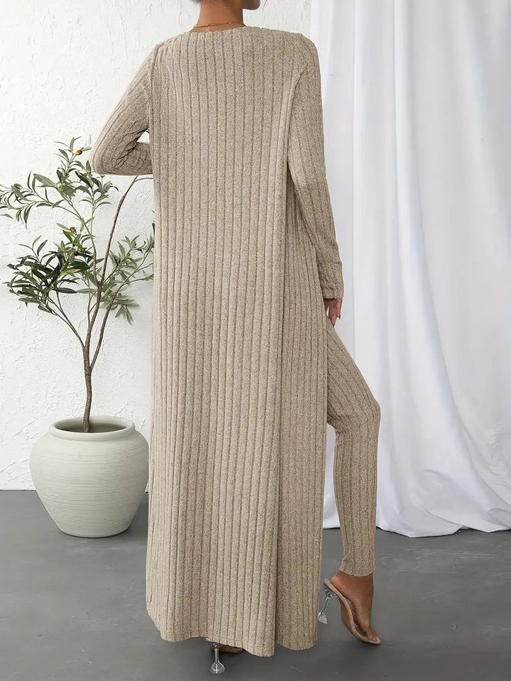 Selja Loungewear-set | Ribbad 3-delad outfit för kvinnor-Eva Jonsson