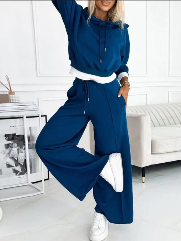 Set med huvtröja och joggare - Cropped - Vida ben - Sweatshirt - Co-Ord Sets Dam-Eva Jonsson