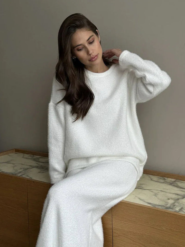 Set med stickad kjol och topp | varm | långärmad | stickad tvådelad uppsättning | kvinnlig Co-Ord Set-Eva Jonsson