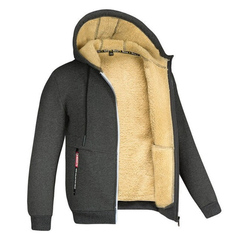 Sherpa Fleece Hoodie | Varm | Dragkedja | Vinter Hoodie | Hoodie Jacka-Eva Jonsson