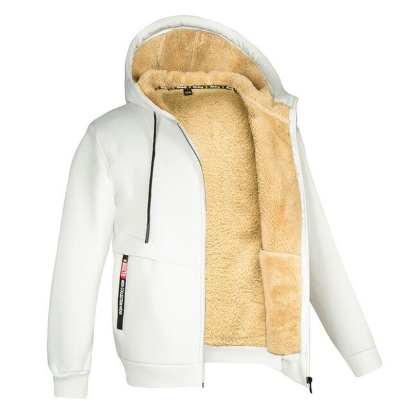 Sherpa Fleece Hoodie | Varm | Dragkedja | Vinter Hoodie | Hoodie Jacka-Eva Jonsson