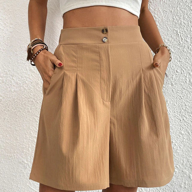 Shorts med hög midja - Flowy - Loose Fit - Sommarshorts - Shorts för Kvinnor-Eva Jonsson