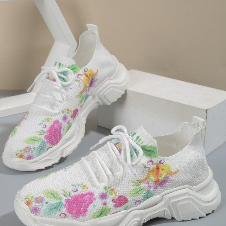 Slip-On Sneakers - Blommor - Walking - Mesh Sneakers - Träningsskor för kvinnor-Eva Jonsson