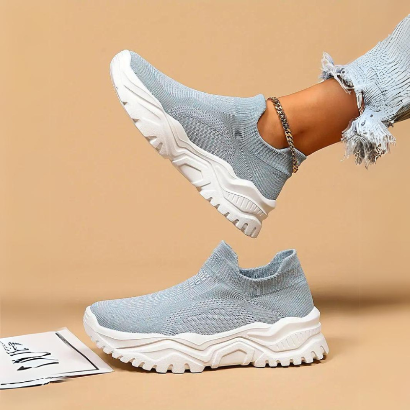 Slip On Sneakers, Stickade, Andningsbara, Ortopediska skor, Damskor-Eva Jonsson
