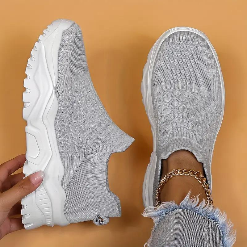 Slip On Sneakers, Stickade, Andningsbara, Ortopediska skor, Damskor-Eva Jonsson