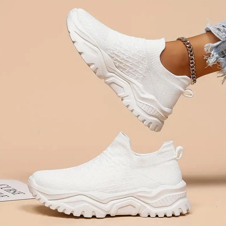 Slip On Sneakers, Stickade, Andningsbara, Ortopediska skor, Damskor-Eva Jonsson