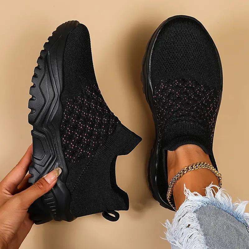 Slip On Sneakers, Stickade, Andningsbara, Ortopediska skor, Damskor-Eva Jonsson
