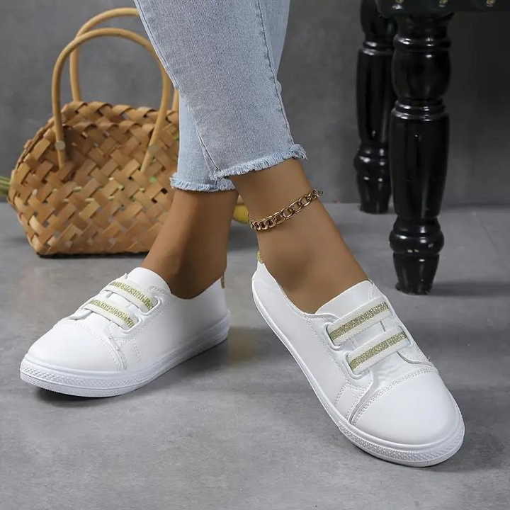 Slip On Sneakers - Vit - Lättvikt - Gåskor - Damskor-Eva Jonsson