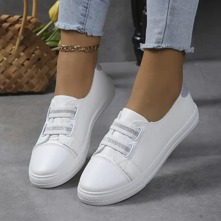 Slip On Sneakers - Vit - Lättvikt - Gåskor - Damskor-Eva Jonsson
