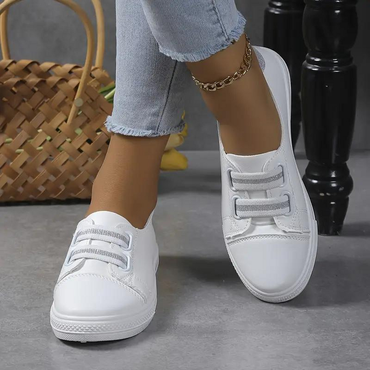 Slip On Sneakers - Vit - Lättvikt - Gåskor - Damskor-Eva Jonsson