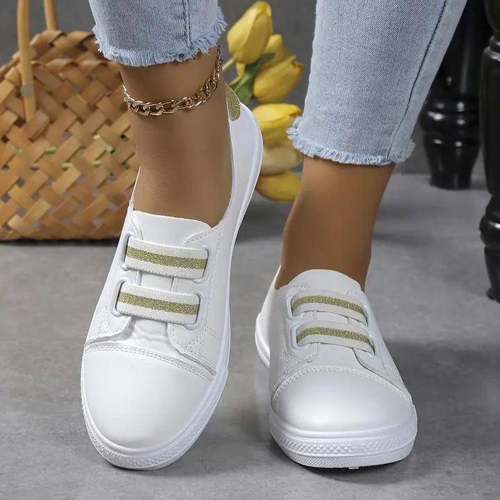 Slip On Sneakers - Vit - Lättvikt - Gåskor - Damskor-Eva Jonsson