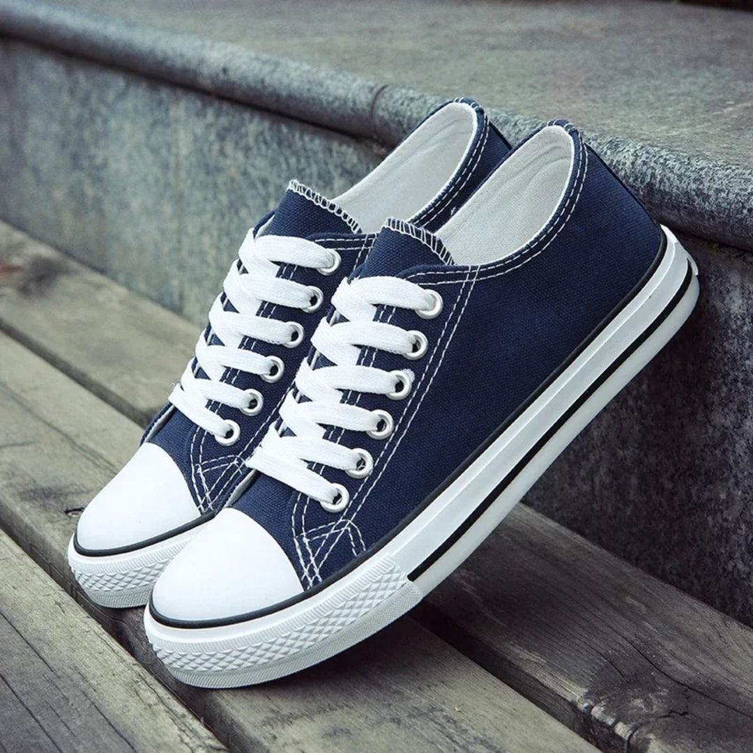 Sneakers - Unisex tvåfärgade snörningssneakers med låg topp-Eva Jonsson