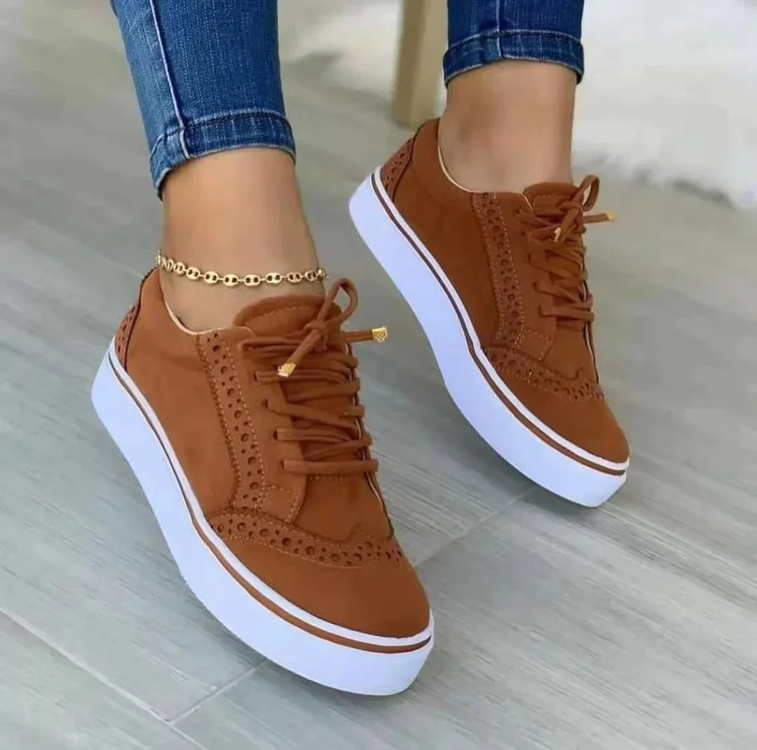Sneakers för kvinnor | Snörning | Tjock sula | Fritidsskor | Ortopediska skor för kvinnor-Eva Jonsson