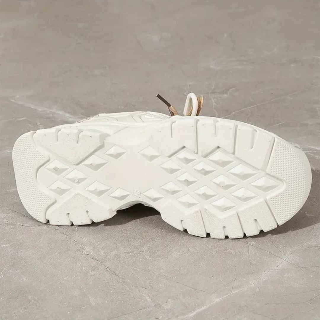 Sneakers med plattform - Snörning - Ortopediska - Vita Sneakers - Sneakers för Kvinnor-Eva Jonsson