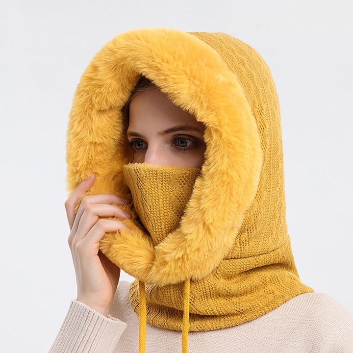 Snood-huva - Furry - Vinter - Halsduk med huva - Halsduk för kvinnor-Eva Jonsson
