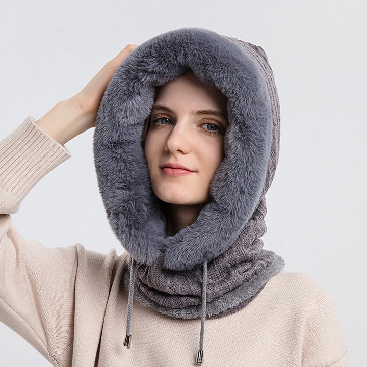 Snood-huva - Furry - Vinter - Halsduk med huva - Halsduk för kvinnor-Eva Jonsson