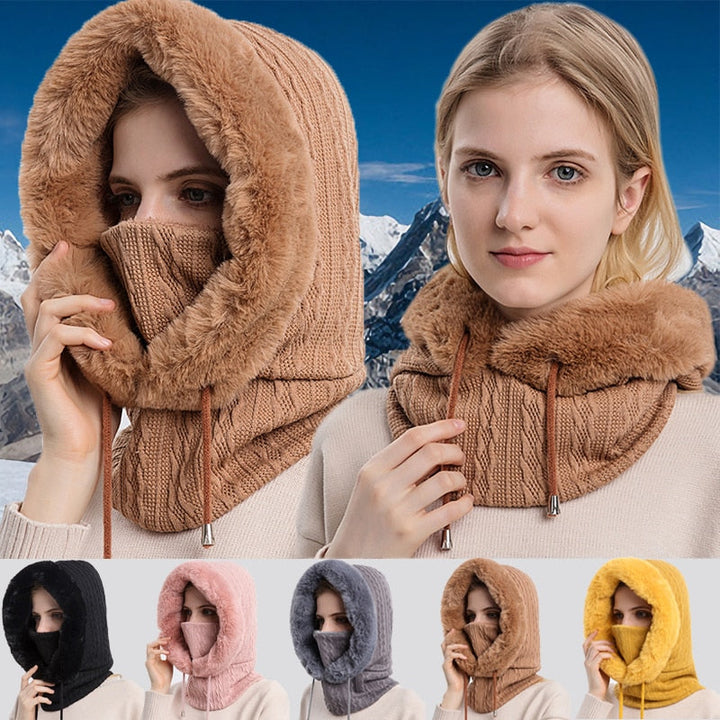 Snood-huva - Furry - Vinter - Halsduk med huva - Halsduk för kvinnor-Eva Jonsson