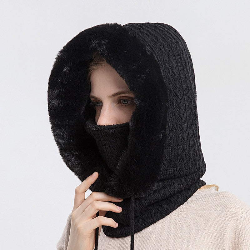 Snood-huva - Furry - Vinter - Halsduk med huva - Halsduk för kvinnor-Eva Jonsson