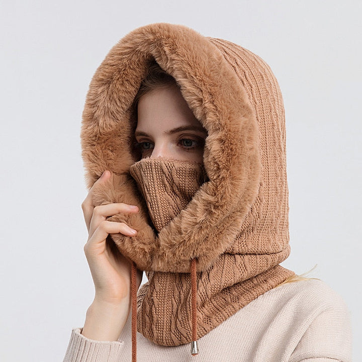 Snood-huva - Furry - Vinter - Halsduk med huva - Halsduk för kvinnor-Eva Jonsson
