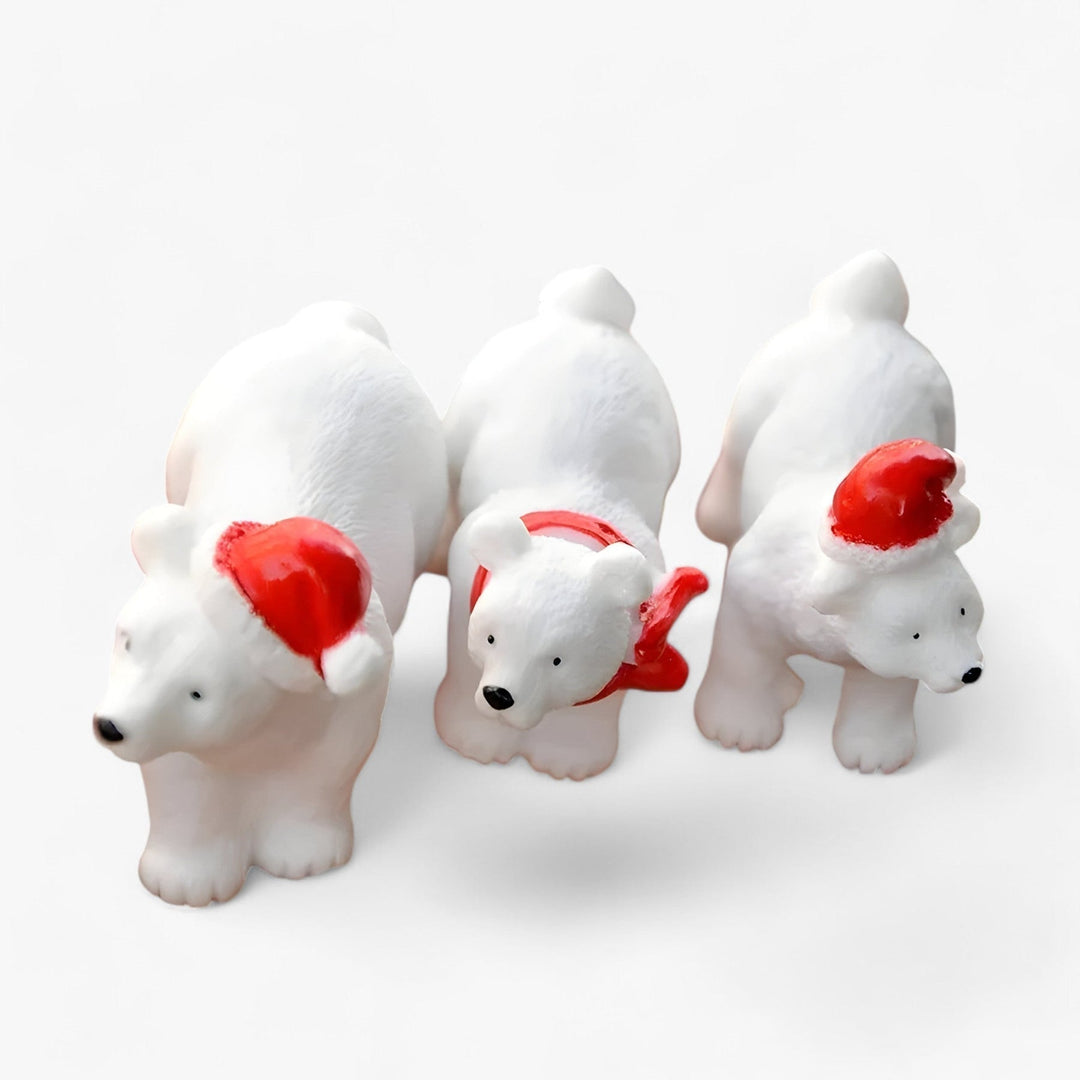 SnowPaws - Juldekoration miniatyrfigurer av isbjörnar-Eva Jonsson