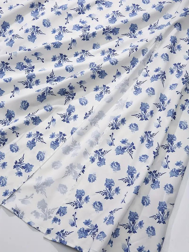 Solklänning - Blommig - Puffärm - Sommarklänning - Maxiklänning-Eva Jonsson