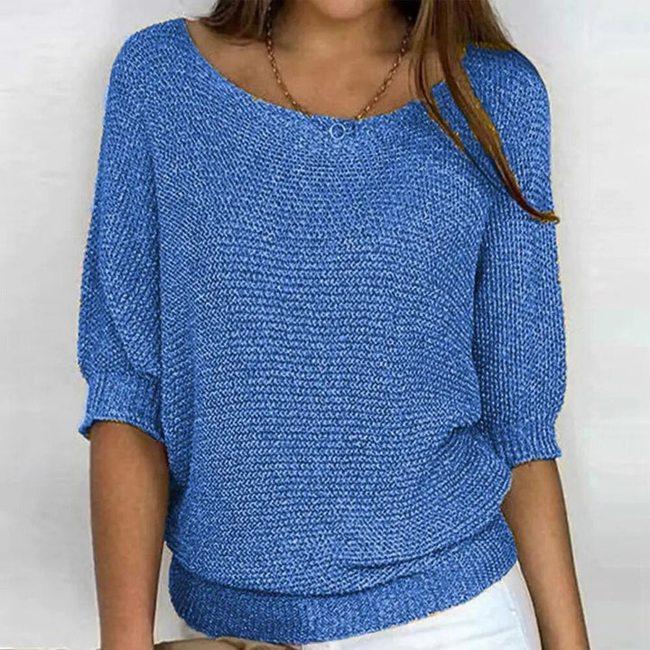 Sommarjumper – Båthals – Halvlånga Ärmar – Stickad Blus – Damkläder-Eva Jonsson