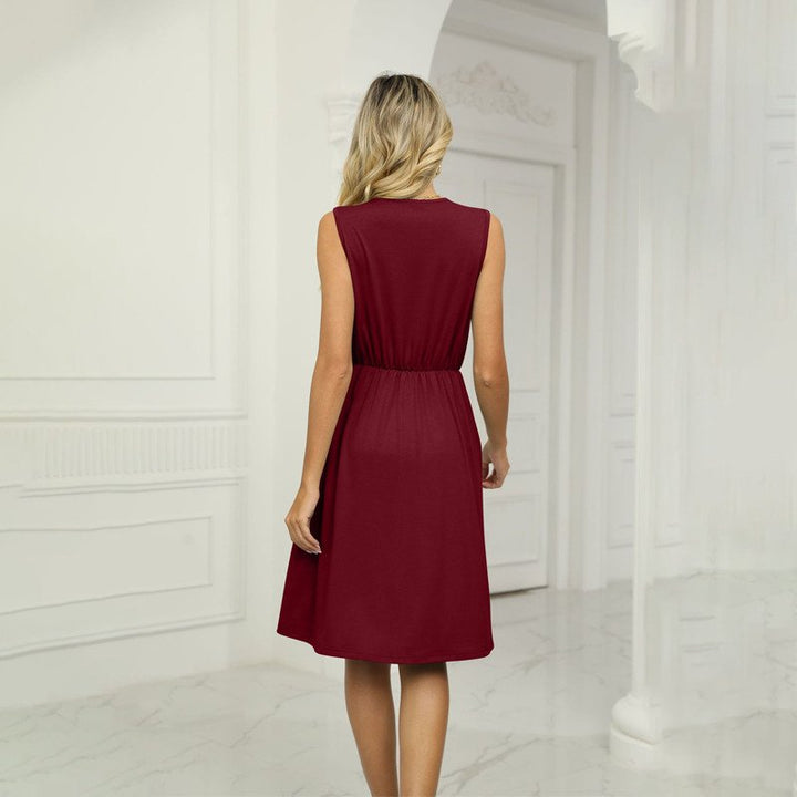 Sommarklänning - Ärmlös - Knälång - V-neckad klänning - Sundress-Eva Jonsson