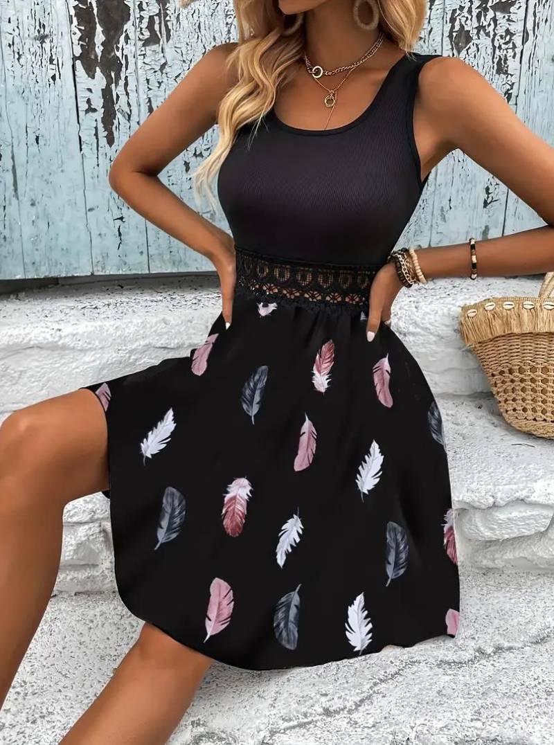 Sommarklänning - Ärmlös - Tryckt - Kort klänning - Sundress-Eva Jonsson