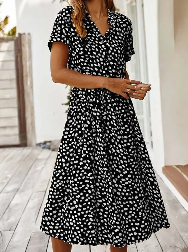 Sommarklänning | Kortärmad | Midiklänning | Midiklänning | Sundress-Eva Jonsson