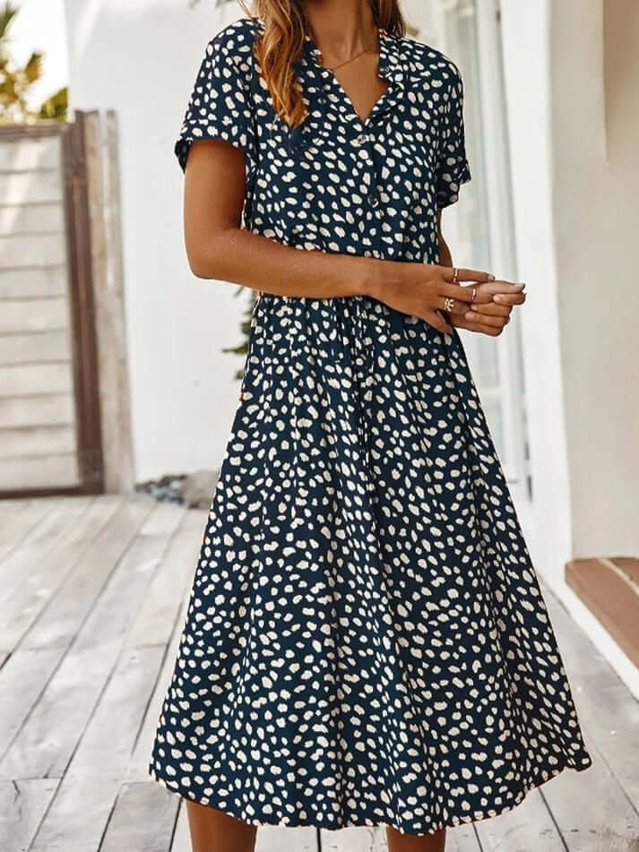 Sommarklänning | Kortärmad | Midiklänning | Midiklänning | Sundress-Eva Jonsson
