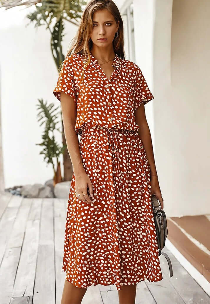 Sommarklänning | Kortärmad | Midiklänning | Midiklänning | Sundress-Eva Jonsson