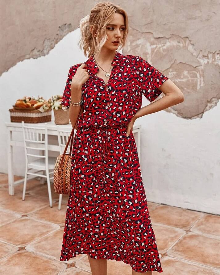 Sommarklänning | Kortärmad | Midiklänning | Midiklänning | Sundress-Eva Jonsson