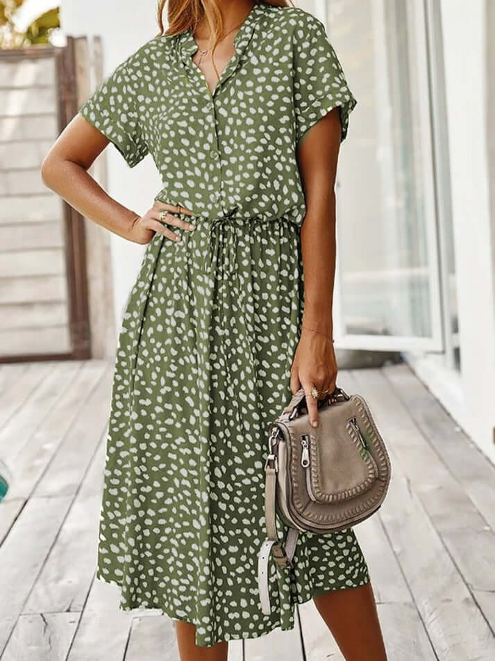 Sommarklänning | Kortärmad | Midiklänning | Midiklänning | Sundress-Eva Jonsson