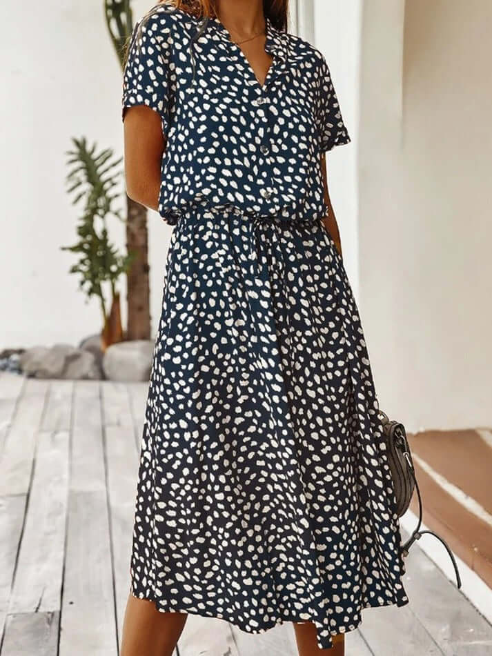 Sommarklänning | Kortärmad | Midiklänning | Midiklänning | Sundress-Eva Jonsson