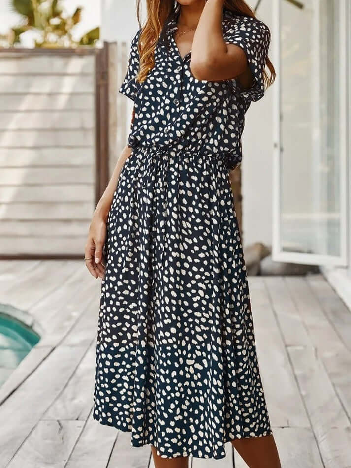 Sommarklänning | Kortärmad | Midiklänning | Midiklänning | Sundress-Eva Jonsson