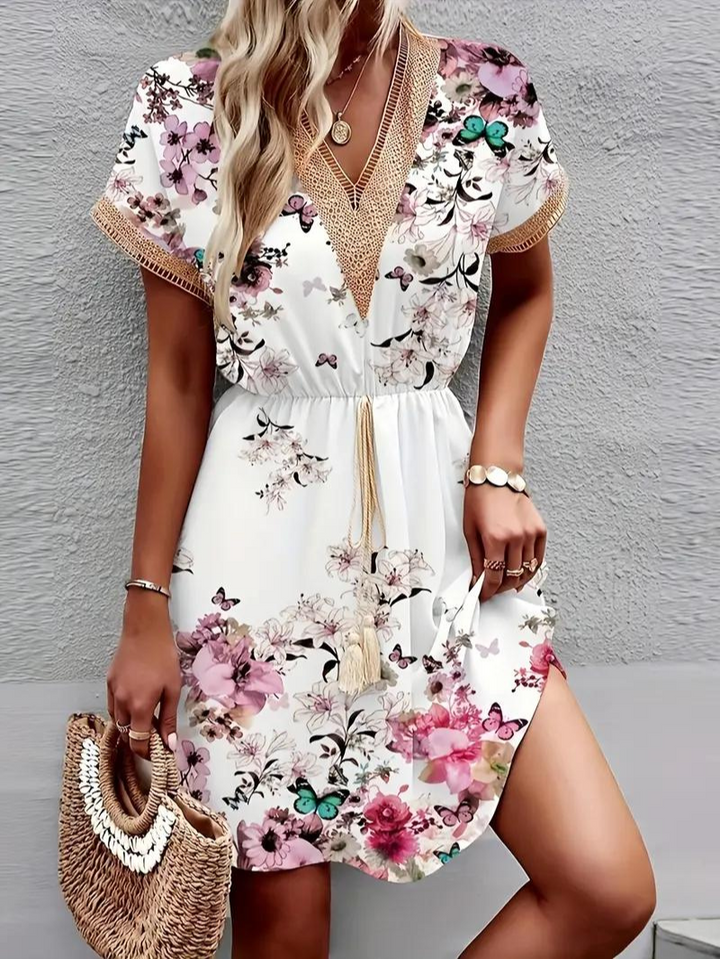 Sommarklänning - Kortärmad - V-hals - Bohoklänning - Sundresses-Eva Jonsson