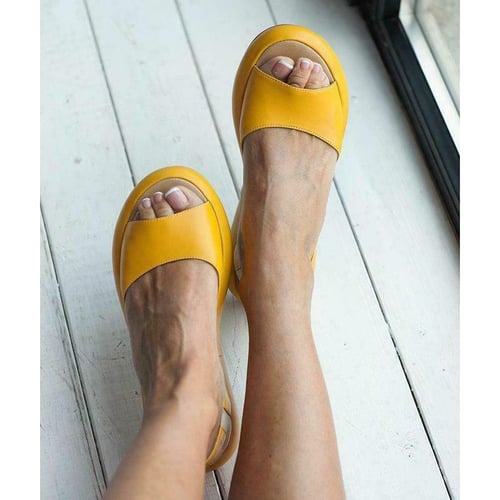 Sommarsandaler - Slip-on-Plattformssandaler med öppen tå för Kvinnor-Eva Jonsson