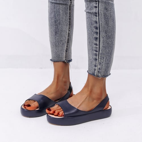 Sommarsandaler - Slip-on-Plattformssandaler med öppen tå för Kvinnor-Eva Jonsson