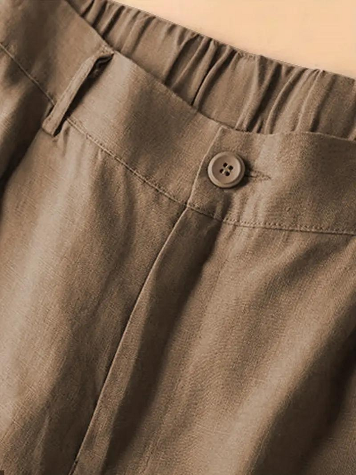 Sommarshorts, Elastisk Midja, Lös Passform, Shorts Med Hög Midja, Damkläder-Eva Jonsson