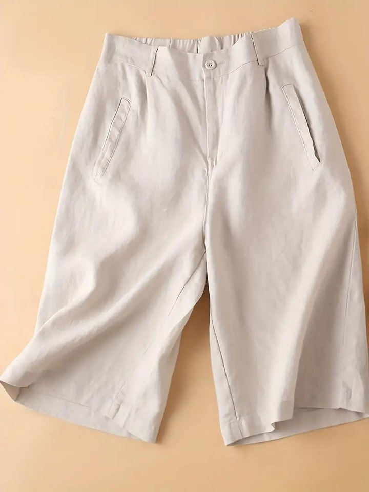 Sommarshorts, Elastisk Midja, Lös Passform, Shorts Med Hög Midja, Damkläder-Eva Jonsson