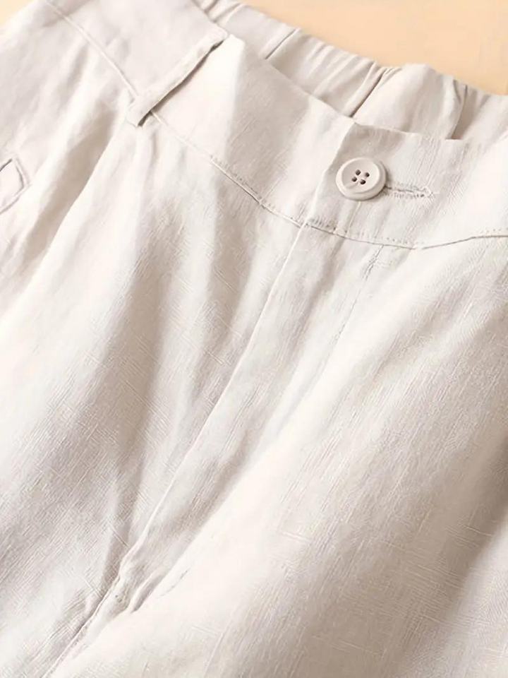 Sommarshorts, Elastisk Midja, Lös Passform, Shorts Med Hög Midja, Damkläder-Eva Jonsson