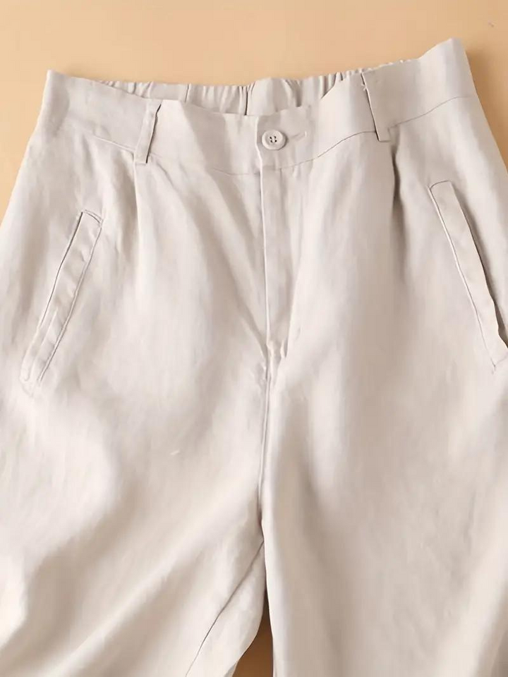 Sommarshorts, Elastisk Midja, Lös Passform, Shorts Med Hög Midja, Damkläder-Eva Jonsson