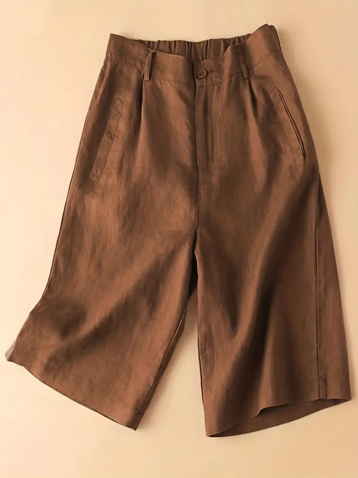 Sommarshorts, Elastisk Midja, Lös Passform, Shorts Med Hög Midja, Damkläder-Eva Jonsson