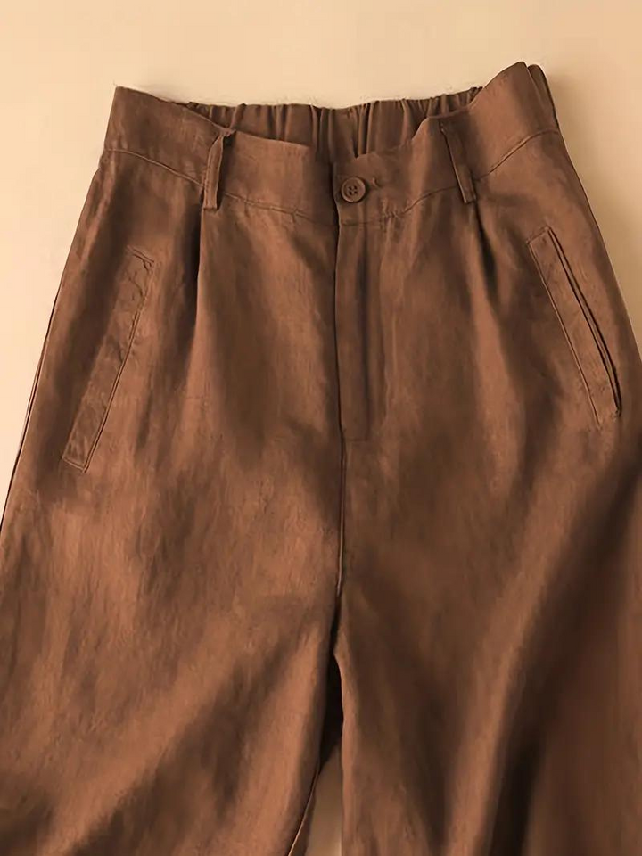 Sommarshorts, Elastisk Midja, Lös Passform, Shorts Med Hög Midja, Damkläder-Eva Jonsson