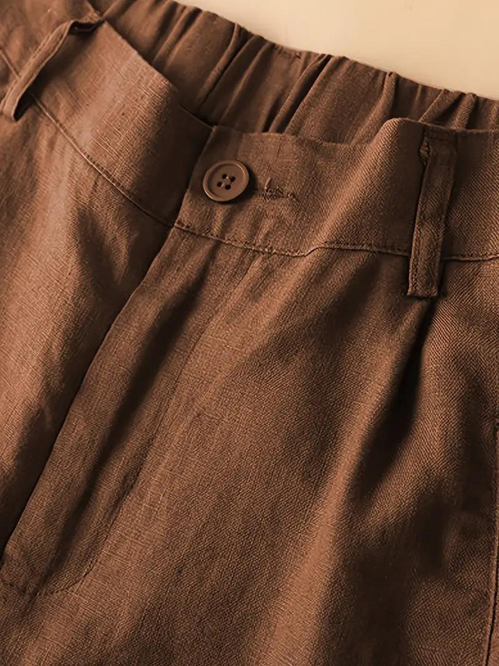 Sommarshorts, Elastisk Midja, Lös Passform, Shorts Med Hög Midja, Damkläder-Eva Jonsson