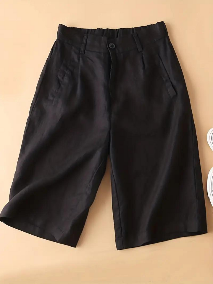 Sommarshorts, Elastisk Midja, Lös Passform, Shorts Med Hög Midja, Damkläder-Eva Jonsson